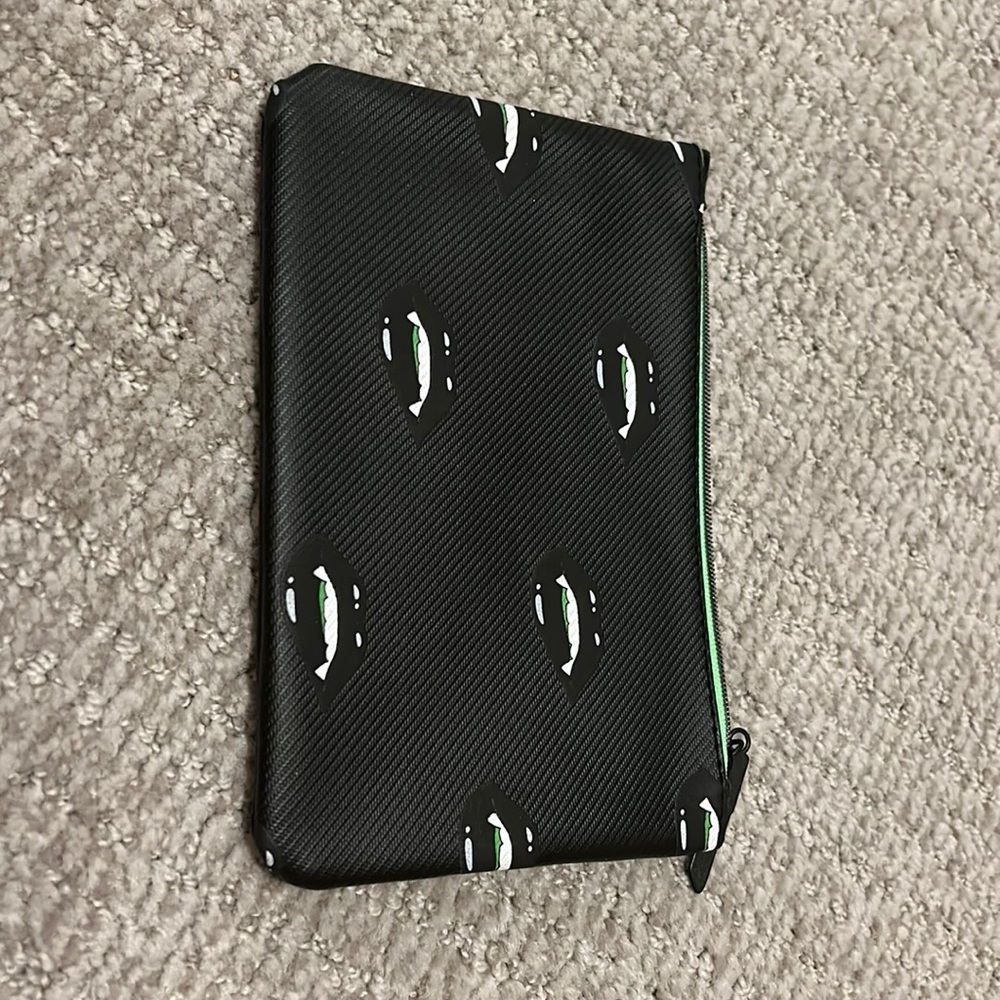 Matte Black Patterned Clutch